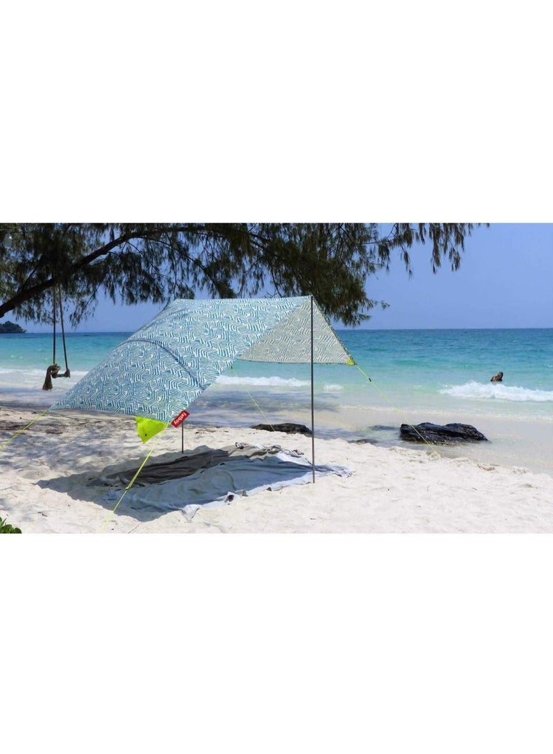 Fatboy خيمة شاطئ فاتبوي مياسون | 3 م² من الظل | تناسب 2 بالغين و 2 أطفال | قماش قطن مع أعمدة ألمنيوم وأوتاد أرضية | خفيفة الوزن ومضغوطة | 330x190x140 سم - موشي - Image 4